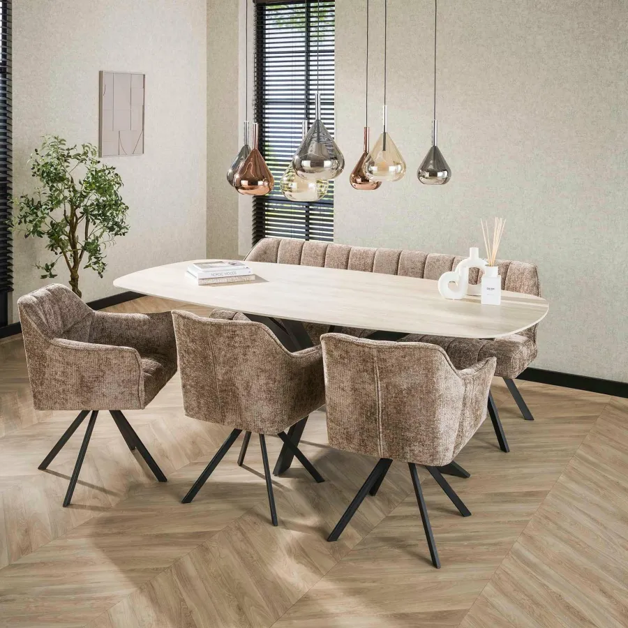 WoonStijl Eetkamertafel 215 deens ovaal Romano Outlet