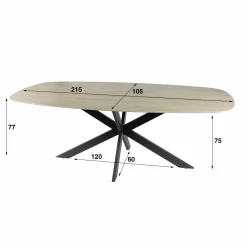 WoonStijl Eetkamertafel 215 deens ovaal Romano Outlet