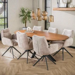 WoonStijl Eetkamertafel 180 Cliff ovale buis mango Clearance