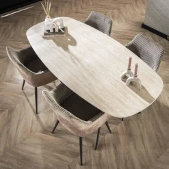 WoonStijl Eetkamertafel 180 ceramic travertinlook Sale