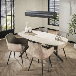WoonStijl Eetkamertafel 180 ceramic travertinlook Sale