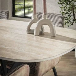 WoonStijl Eetkamertafel 180 ceramic travertinlook Sale