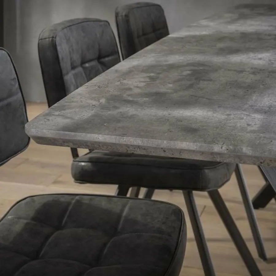 WoonStijl Eetkamertafel 190 ovaal blad betonlook