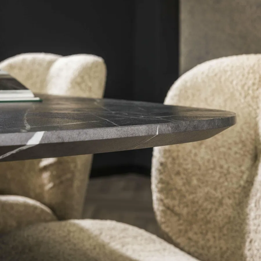 WoonStijl Eetkamertafel 180 deens ovaal zwart bruin Discount