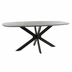 WoonStijl Eetkamertafel 180 deens ovaal zwart bruin Discount