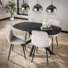 WoonStijl Eetkamertafel 150 deens ovaal zwart bruin New