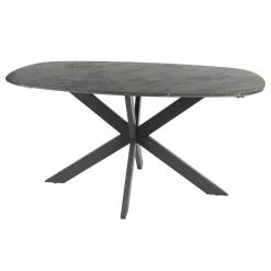 WoonStijl Eetkamertafel 150 deens ovaal zwart bruin New
