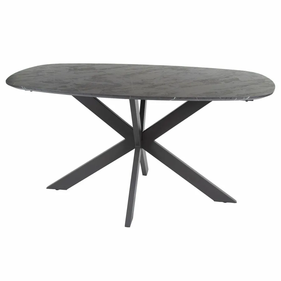 WoonStijl Eetkamertafel 150 deens ovaal zwart bruin New