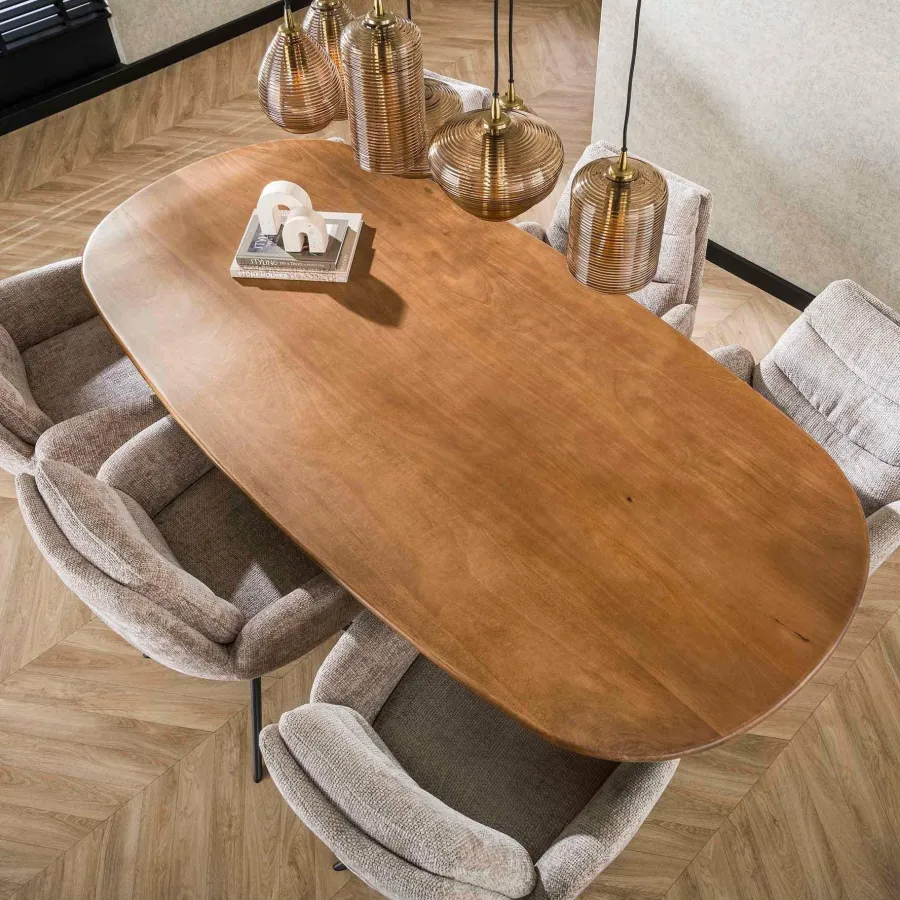 WoonStijl Eetkamertafel 215 Cliff ovale buis mango Online