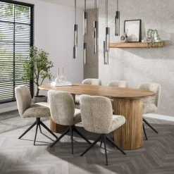 WoonStijl Eetkamertafel 215 cm wave Discount