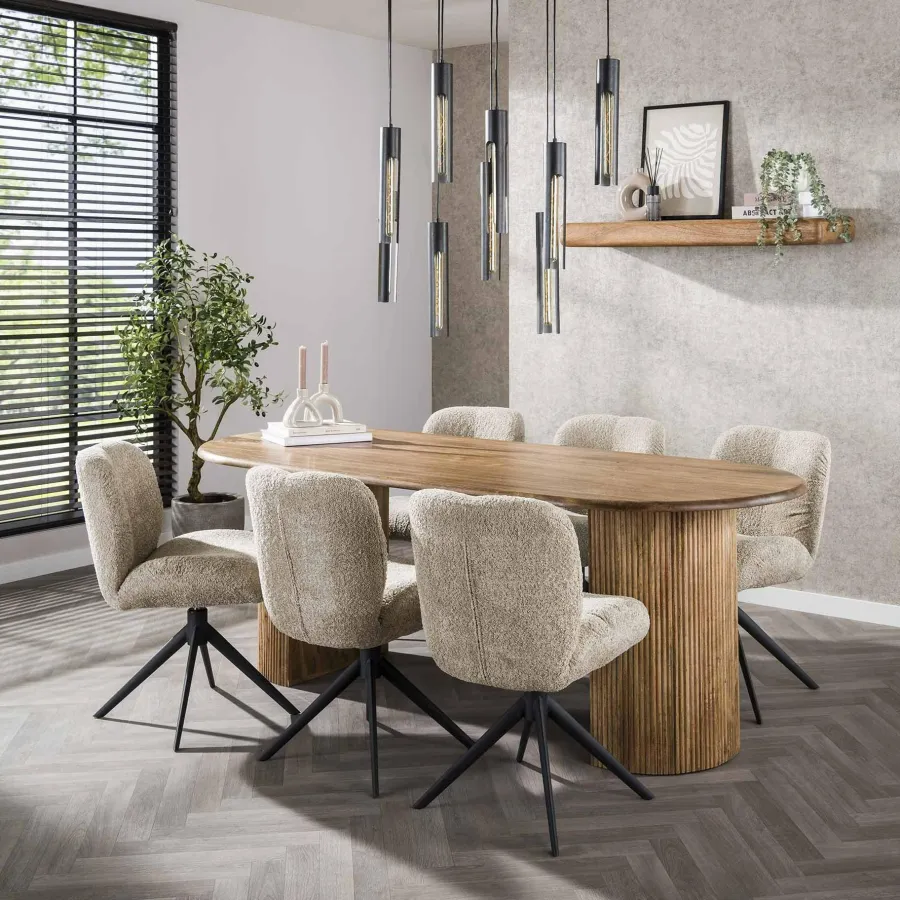 WoonStijl Eetkamertafel 215 cm wave Discount