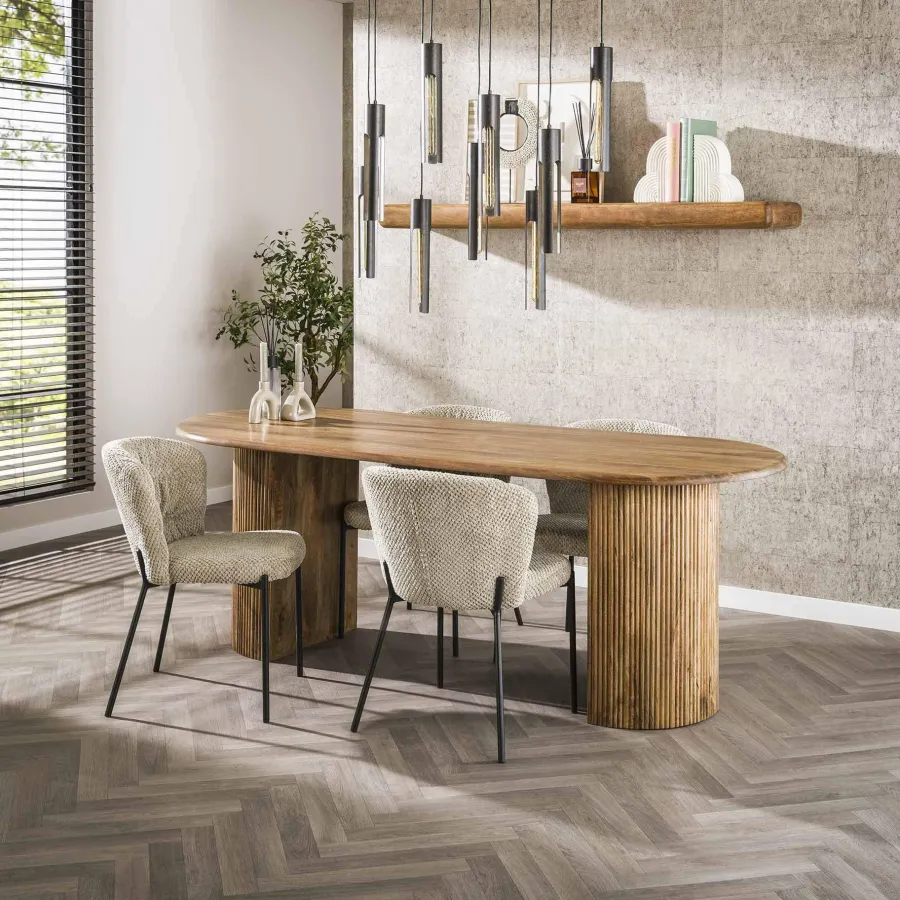 WoonStijl Eetkamertafel 215 cm wave Discount