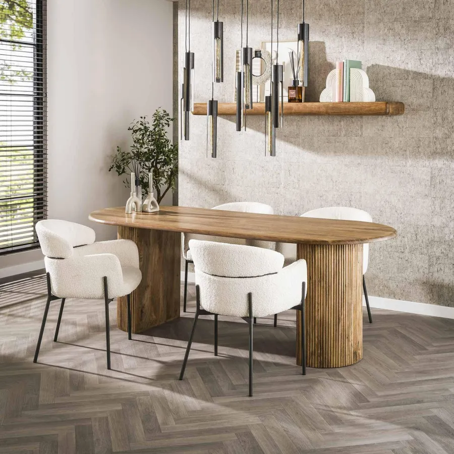WoonStijl Eetkamertafel 215 cm wave Discount