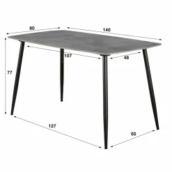 WoonStijl Eetkamertafel 140 Ceramic natural lichtgrijs