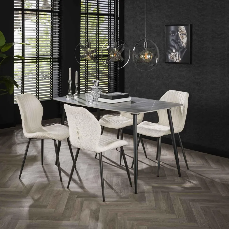 WoonStijl Eetkamertafel 140 Ceramic natural lichtgrijs