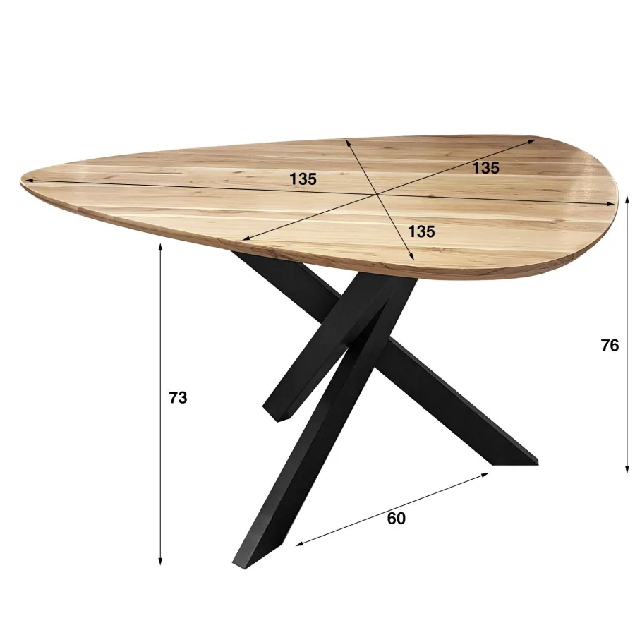 WoonStijl Eetkamertafel driehoek acacia Discount