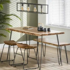 WoonStijl Eetkamertafel edge Massief acacia naturel - 130 cm Best