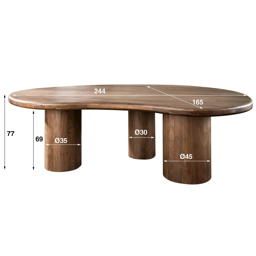 WoonStijl Eetkamertafel sculpture acacia 240 cm Hot