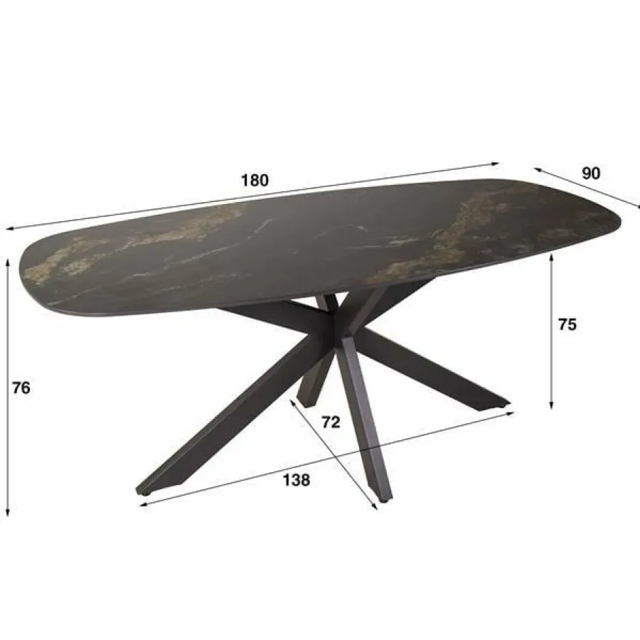 WoonStijl Eetkamertafel spider deens ovaal 180 Outlet