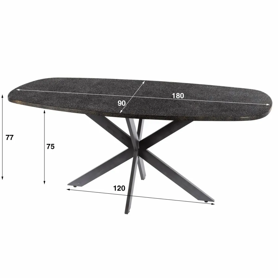 WoonStijl Eettafel 180 deens ovaal Metallic Outlet