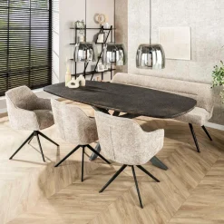 WoonStijl Eettafel 215 deens ovaal Metallic Online