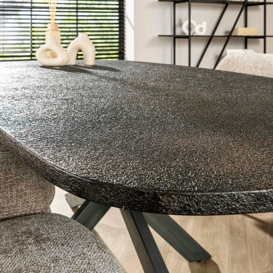 WoonStijl Eettafel 215 deens ovaal Metallic Online