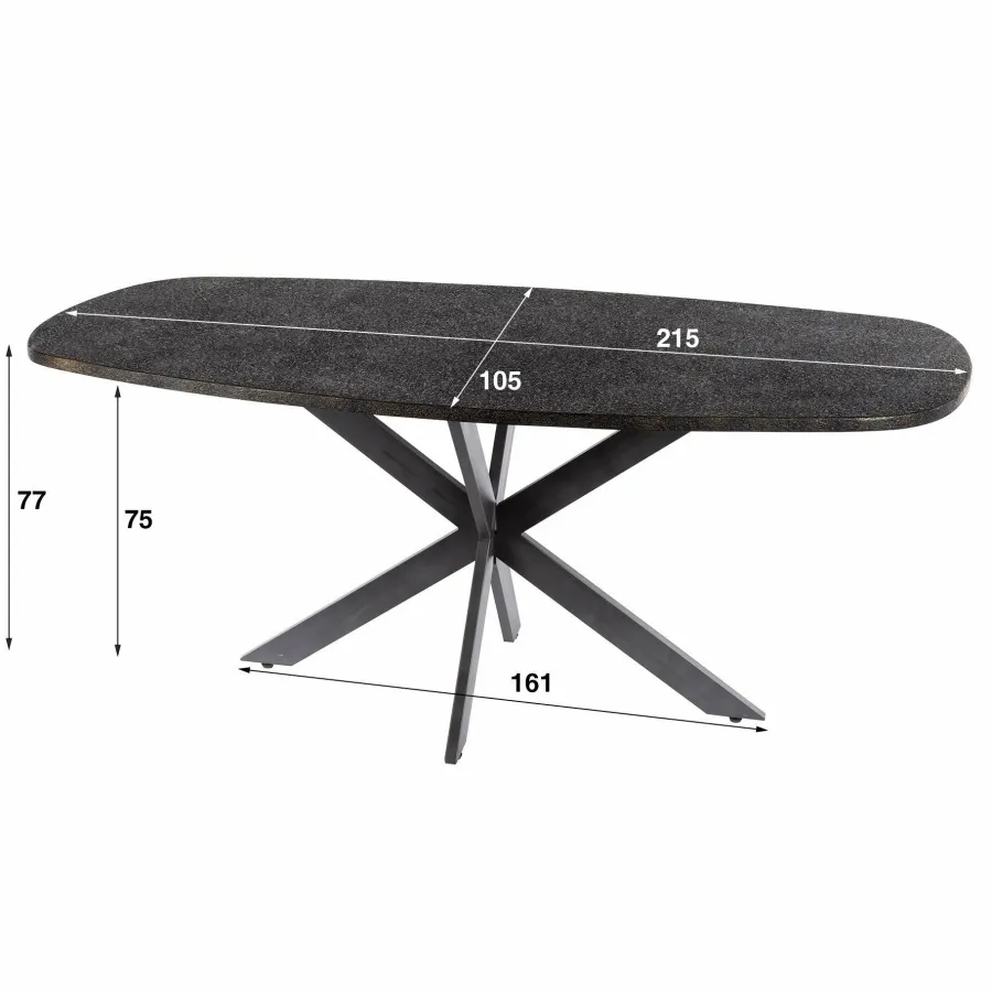 WoonStijl Eettafel 215 deens ovaal Metallic Online