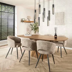 WoonStijl Eettafel Wave centrale poot 215 cm New