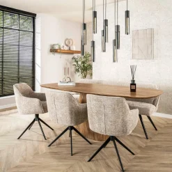 WoonStijl Eettafel Wave centrale poot 215 cm New