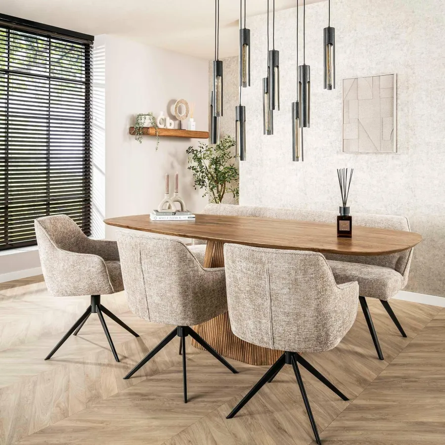 WoonStijl Eettafel Wave centrale poot 215 cm New