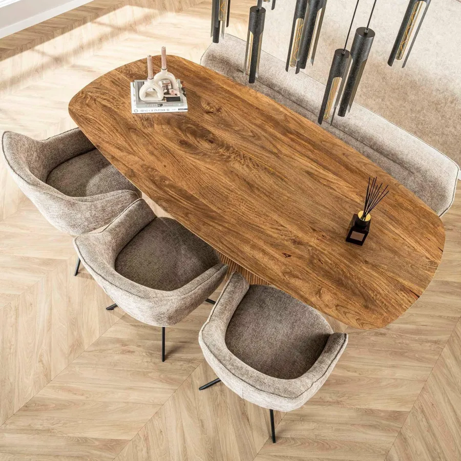WoonStijl Eettafel Wave centrale poot 215 cm New