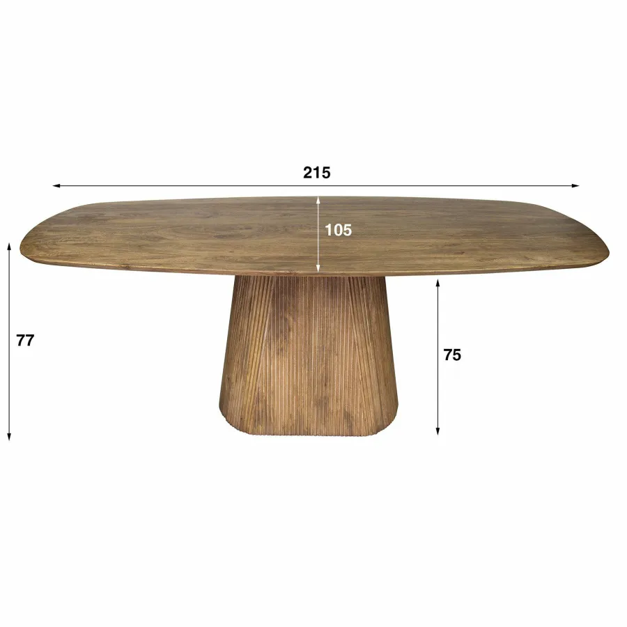 WoonStijl Eettafel Wave centrale poot 215 cm New