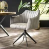 WoonStijl Eettafelstoel Cinema draaibaar zilver velvet New