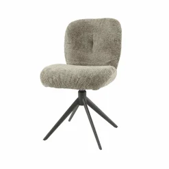WoonStijl Eettafelstoel Comfort draaibaar Boucle Taupe New
