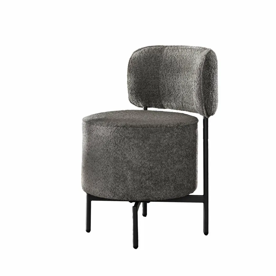 WoonStijl Eettafelstoel cocktail draaibaar Boucle grijs Discount