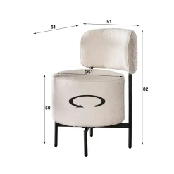 WoonStijl Eettafelstoel cocktail draaibaar Boucle grijs Discount