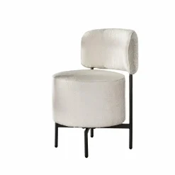 WoonStijl Eettafelstoel cocktail draaibaar Boucle wit Outlet