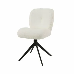 WoonStijl Eettafelstoel Comfort draaibaar Boucle Wit Hot