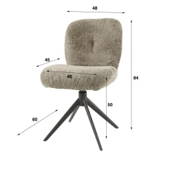 WoonStijl Eettafelstoel Comfort draaibaar Boucle Wit Hot