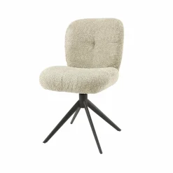 WoonStijl Eettafelstoel Comfort draaibaar Boucle Zand Outlet