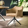 WoonStijl Eettafelstoel Cinema draaibaar champagne velvet Clearance