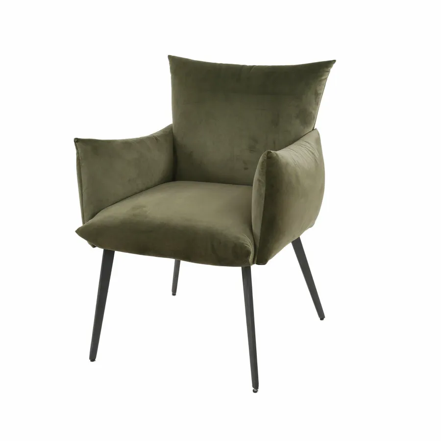 WoonStijl Eettafelstoel Lobby velvet groen New