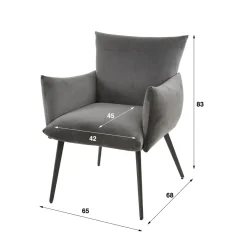 WoonStijl Eettafelstoel Lobby velvet zilverkleurig Discount