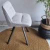 WoonStijl Eettafelstoel Plooi Boucle zilverkleurig