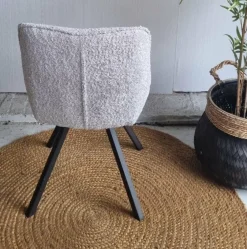 WoonStijl Eettafelstoel Plooi Boucle zilverkleurig