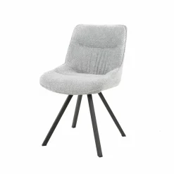 WoonStijl Eettafelstoel Plooi Boucle zilverkleurig