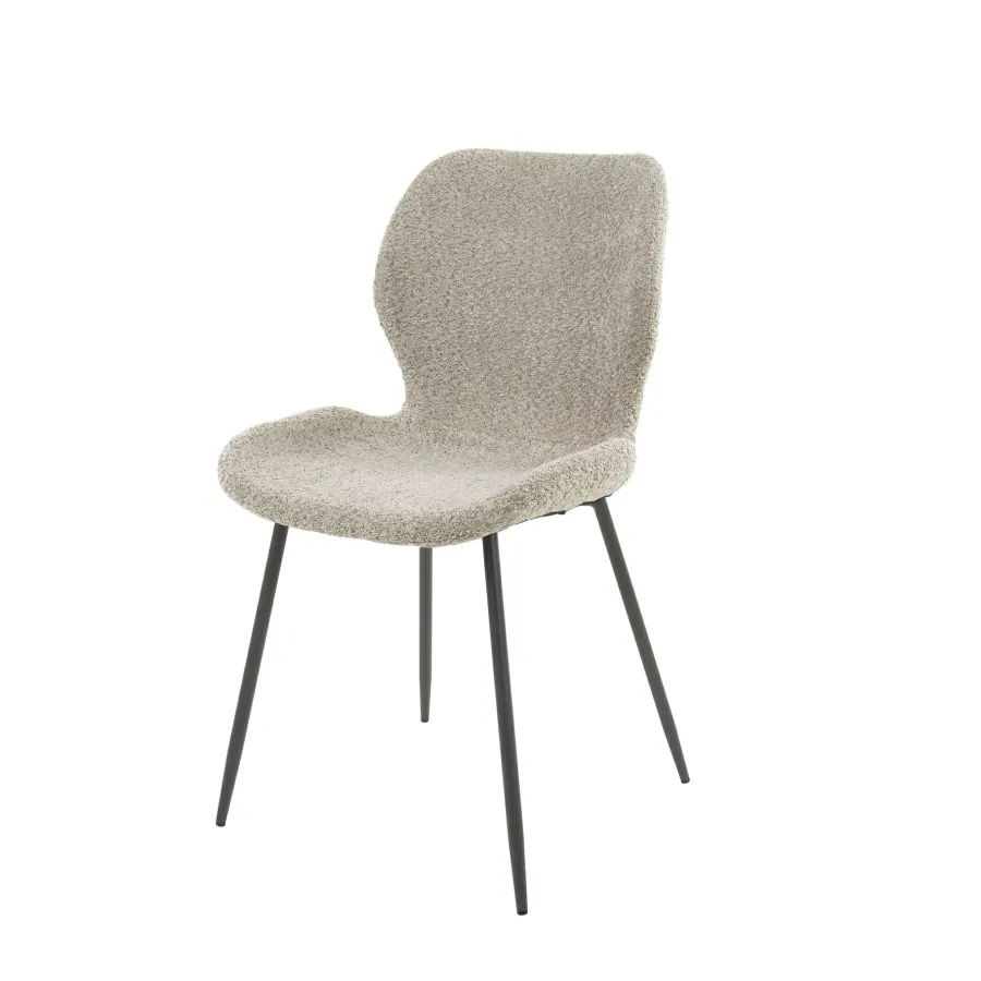 WoonStijl Eettafelstoel ronde buis Boucle zand Sale