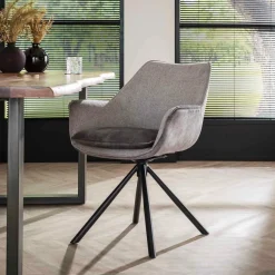 WoonStijl Eettafelstoel two-tone draaibaar zilverkleurig mix Online