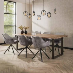 WoonStijl Eettafelstoel two-tone draaibaar zilverkleurig mix Online