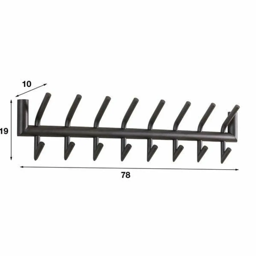 WoonStijl Garderobe 2x8 haaks ronde buis
